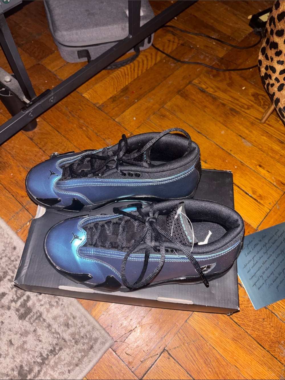 Nike Air Jordan Low Iridescent Teal-Blue Sneakers